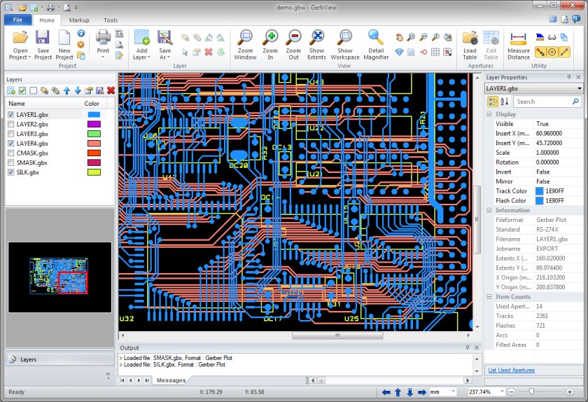 Gerbview screenshot Gerbview screenshot