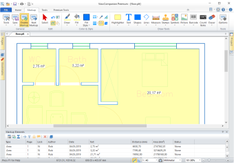 Takeoff area measurements