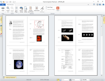 Preview of a multipage PDF in 4-up printing mode