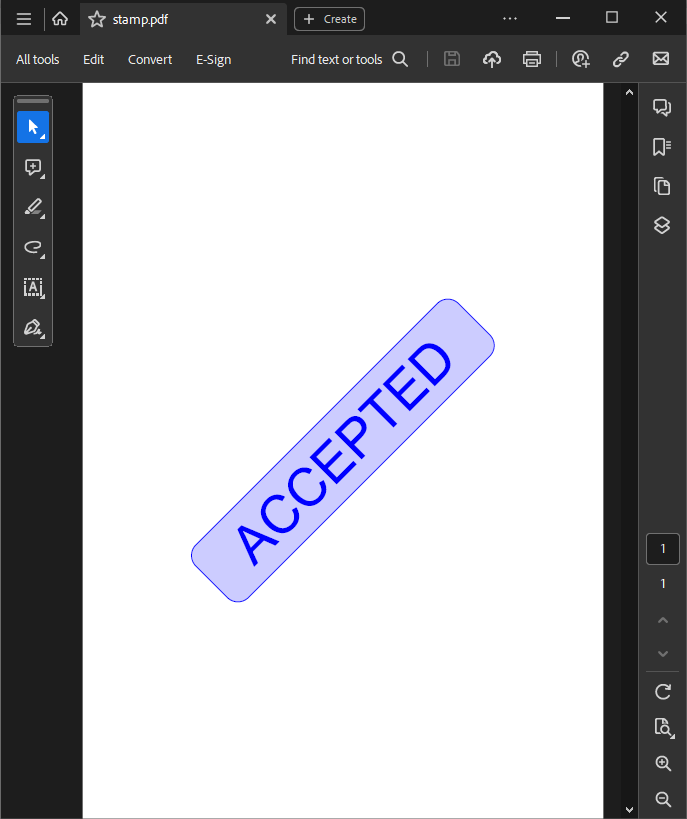 PDF file with stamp annotation
