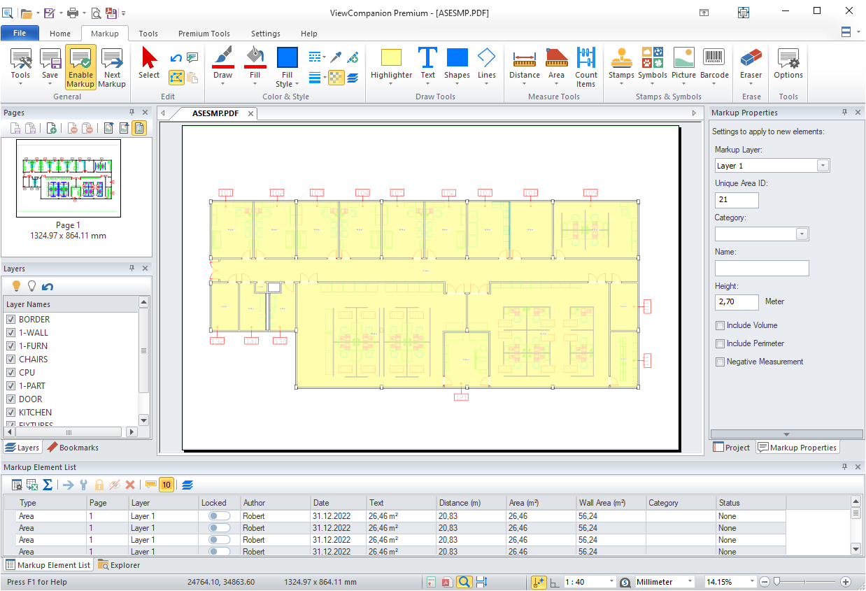 Measured floorplan