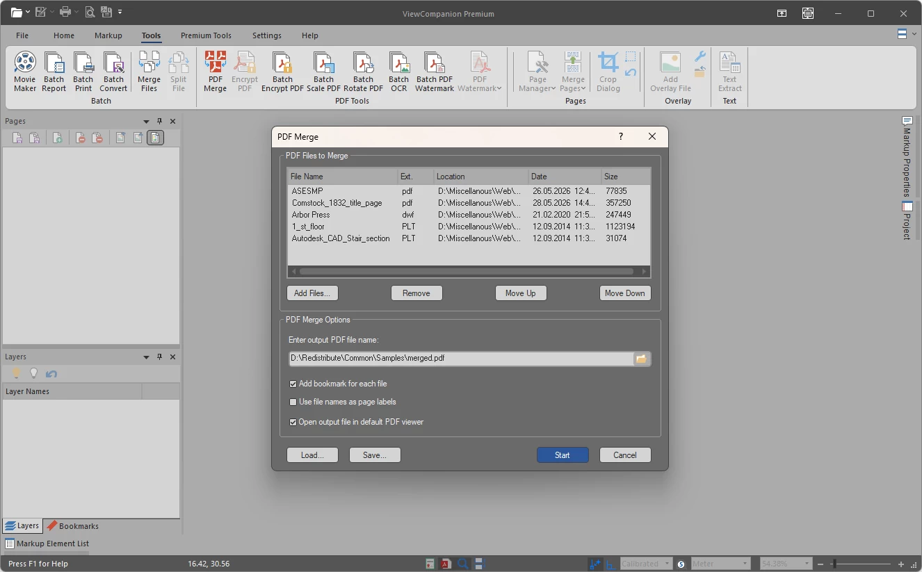 Merge PDF files and supported non-PDF files into one PDF document